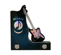 Kznifmk Portapenne multifunzionale per strumento di chitarra elettrica in carta con note tridimensionali 3D