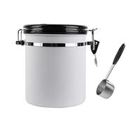Kznifmk Prenota Stoccaggio di Riserva in Acciaio Inox Resistente Umidità di Chicco di Caffè Latte in Polvere Vasetto di Tè Scatola di Stoccaggio di Chicchi di TeIera, Bianco 1500ML
