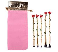 Kznifmk Rose Makeup Brush Set Pennello per Trucco di Bellezza per Ombretto Contour-Gold