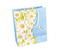 Kznifmk Sacchetto Regalo per Bambini con Pittura A Olio, Sacchetto di Carta, Souvenir Portatile, Regalo di Compleanno, Blu