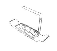 Kznifmk Scaffale Telescopico per nel Acciaio Inossidabile - Cestello di Scarico Espandibile Cestello per Spugne per Organizzazione Igienica -