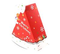 Kznifmk Scatola di caramelle a forma di albero di Natale fai da te biscotto snack scatola di imballaggio di cottura regalo per bambini rosso