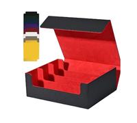 Kznifmk Scatola porta carte con chiusura magnetica, custodia per carte magnetiche, nero + rosso