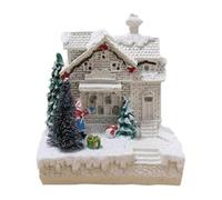 Kznifmk Scena di Natale Villaggio Città Inverno Neve Villaggio LED Luce Decorazione Regalo Ufficio Vacanze Decorazione C