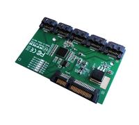 Kznifmk Scheda Di Estensione SATA 3.0, Convertitore 1 a 5 Porte SATA, Moltiplicatore da 6 Gb/S per Hard Disk HDD/SSD