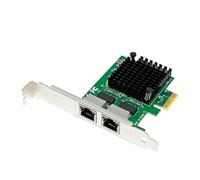 Kznifmk Scheda di rete server PCI-E X1 2.5G a doppia porta, scheda di rete Gigabit a doppia porta, controller Ethernet I225-V, porte RJ45 Dual 2.5GbE