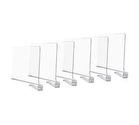 Kznifmk Separatori di ripiani trasparenti per l'organizzazione di armadi - Organizzatore di guardaroba, divisorio per e libreria 6 pezzi