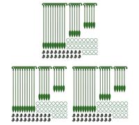 Kznifmk Set di 180 supporti per piante - Set di 60 bastoncini di per fiori (3 dimensioni), 60 clip di supporto per piante e 60 clip per orchidee.