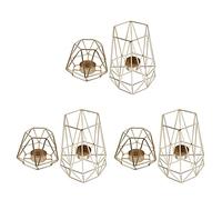 Kznifmk Set di 6 portacandele geometriche in metallo con candele riscaldatore piatto per decorazioni di saloni e sale - centrotavola per matrimoni e sale da pranzo