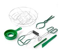 Kznifmk Set di 7 Strumenti per Conserve, Contenitori A Pressione per Conserve, Vaso per Conserve Domestiche, Pinza per Sollevamento Conserve, Barattolo di Imbuti per Conserve Verde Facile da Usare