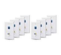 Kznifmk Set di 8 prese da parete coassiali Ethernet con 1 porta Cat6 e 1 porta coassiale placcata o tipo F RJ45 piastre da parete