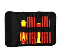 Kznifmk Set di Cacciaviti Isolati, Crociformi a Fiore di Prugno, Testa Piatta, Borsa, Viti Anti-Elettrici per Elettricista di Manutenzione Domestica