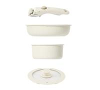 Kznifmk Set di padelle e padelle antiaderenti con manico rimovibile, senza pericolo per il forno, set di pentole e padelle per le esigenze di cucina