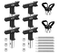 Kznifmk Set di spruzzatori di aria, 6 ugelli di spruzzatura di a doppia faccia, 6 filtri per aria e 2 protezioni per ugelli