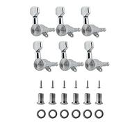 Kznifmk Silver 6R Locking Tuning Key Set Pulsante Corda per Chitarra Elettrica in Legno Interamente Chiuso