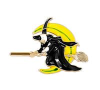 Kznifmk Spilla per unisex in lega ornamenti di Halloween a forma di strega spille per bottoni accessori per camicia