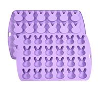 Kznifmk Stampo In Silicone per Coniglietto Pasquale da 2 Pezzi per Cioccolato, 24 Cavità, Stampo per Biscotti, Coniglio, Gelatina, Caramelle, Cubetti di Ghiaccio, Candela