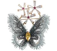 Kznifmk Stile Palazzo Blu Pizzo Spilla Farfalla Spille Cristallo Insetto Spilla Spille Regali dell'anno