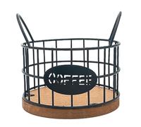 Kznifmk Supporto per cialde di caffè, contenitori per cialde di caffè, accessori per bar da caffè, cestello di cialde di caffè in metallo, organizzatore per bancone da cucina, circa 13 x 13 x 12 cm A