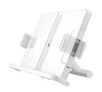 Kznifmk Supporto per libro a mano, supporto regolabile ed estensibile per una lettura confortevole, angolo di 90°, clip di pagina trasparenti, installazione facile da usare