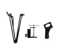 Kznifmk Supporto per microfono da scrivania regolabile, braccio pieghevole, supporto estensibile a 180°