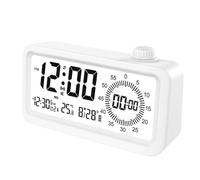 Kznifmk Sveglia con Conto Alla Rovescia Doppio Display Visual Manager Sveglia Manopola di Rilevamento Della Temperatura Design Orologi Installazione Semplice