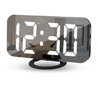 Kznifmk Sveglia Digitale, Sveglia un LED, Regolazione Automatica Della Luminosità, Orologio da Tavolo Facile da Impostare per La Cucina di Casa Nero