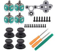 Kznifmk Tappo Modulo Sensore Levette Analogiche 3D con Cuscinetti un D Pulsante R/L Kit di Riparazione Cacciavite T6 T8 per Controller