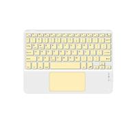 Kznifmk Tastiera Bluetooth Touchpad da 10 pollici compatibile con IPadOS, Android, Giallo