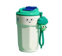 Kznifmk Tazza da Caffè Creatives da 450 Ml Bicchiere da Caffè In Acciaio Inossidabile Bottiglia A Prova di Perdite per Tazza da Viaggio All'Aperto Bianca