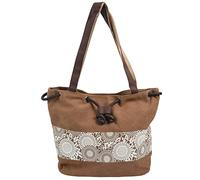 Kznifmk Tela Borsa a Mano con Cordino di Serraggio Folk Personalizzato per Donne (Caffè)