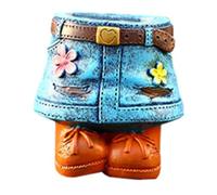Kznifmk Vasi per piante da interno gonna di jeans vasi da fiori in resina artigianato in resina stile pastorale fioriera da giardino esterno e interno C
