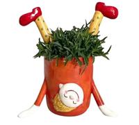 Kznifmk Vaso di fiori invertito per ragazze, vaso di fiori per interni ed esterni, contenitore per piante grasse, balcone, giardino, decorazione arancione