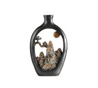 Kznifmk Vaso in resina artistica, decorazione da tavolo, decorazione per la casa di lusso, stile cinese, paesaggio di montagna, decorazione del vaso, alto