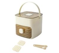 Kznifmk Vassoio per cubetti di ghiaccio con coperchio per congelatore con 2 vassoi per cubetti di ghiaccio quadrati piccoli a rilascio facile per Whisky A