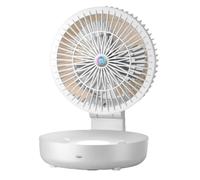 Kznifmk Ventilatore A Parete Pieghevole A Tre Velocità Ultra Silenzioso con Luce, Ventilatore Circolatore D'Aria Portatile, Colore