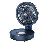 Kznifmk Ventilatore da Parete A Muro con Caricamento USB, Ventilatore Pieghevole Portatile In ABS, Circolatore D'Aria, Blu Scuro