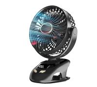 Kznifmk Ventilatore da Scrivania Piccolo con Clip, Ventilatore con Clip USB Personale Portatile per Casa, Ufficio, Lettino Viaggio, Passeggino, Ventilatore da per Esterni, Nero