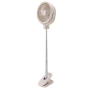Kznifmk Ventilatore da Tavolo con Clip, Ventilatore da Pavimento Telescopico Portatile, 4 Velocità con Luce LED, Ventilatore da Tavolo Oscillante con Clip, Ricaricabile Tramite USB