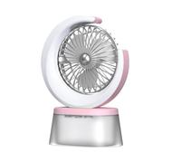 Kznifmk Ventilatore LED Ventilatore Silenzioso Alimentato A Batteria Ventilatore Umidificatore Portatile con Serbatoio da 600 Ml Ventola Ricaricabile USB Regolabile A 3 Velocità B