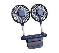 Kznifmk Ventilatore portatile a schermo piatto per studenti da ufficio, camera da letto, dormitorio, schermo sospeso, doppio ventilatore elettrico USB - blu