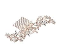 Kznifmk Wedding Pettini Per Di Strass Perline Donne Forcine Per Capelli Acconciatura Da Sposa Accessori Rosa