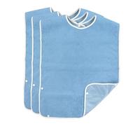 KZNKZN Bavaglino per adulti per anziani, lavabile, con raccogli briciole, impermeabile, protezioni per abbigliamento per adulti, anziani e disabili, Blu, 78*45cm