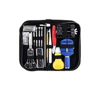 Kzouenzu 147 Pezzi Tool Kit Professionale di Riparazione Orologi, Cambio Batteria, Togli Maglie Orologi, Chiave Fondello Aprire [Nero]