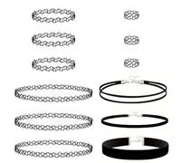 Kzouenzu Choker Donna, 12 Set Di Collane A Girocollo, Collane Girocollo In Velluto Elasticizzato, Aggiungi Un Tocco Di Eleganza Al Tuo Look Quotidiano