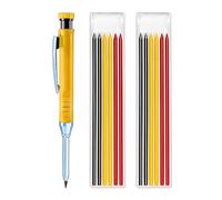 Kzouenzu Matita Carpentiere, Matite Meccaniche Falegname [Con 12 Ricariche], Per Fori Profondi Carpenteria Lavorazione Legno