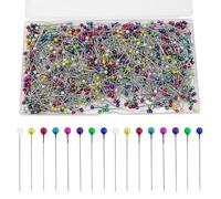 Kzouenzu Spilli Da Sarta [640 Pezzi], Testa Vetro, Colori Misti, 38mm Spille Da Cucire, Per Cucito, Trapuntatura E Artigianato