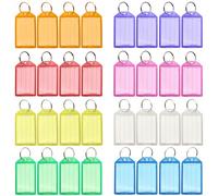 Kzouenzu Targhette Portachiavi [32 Pezzi], Portachiavi Plastica Con Targhetta, Targhette Chiavi Scrivibili Per Contrassegnare Chiavi Zaino, Bagagli [8 Colori]