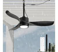 KZT 106CM Ventilatore Soffitto con Luce Esterno IP65 Impermeabile Plafoniera con Ventilatore Dimmerabile con Telecomando Ventilatore Silenzioso Moderno Lampada de Soffitto per Balcone Giardino Camera