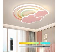 KZT LED Plafoniera Dimmerabile Bambini Lampada da Soffitto con Telecomando Moderno Nuvole Arcobaleno Lampada a Sospensione per Camera da Letto Camera da bambini Soggiorno Ufficio Lampadario